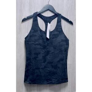 Crz Yoga Dark Gray Camouflage Racerback Sports Tank Top Women Size XL